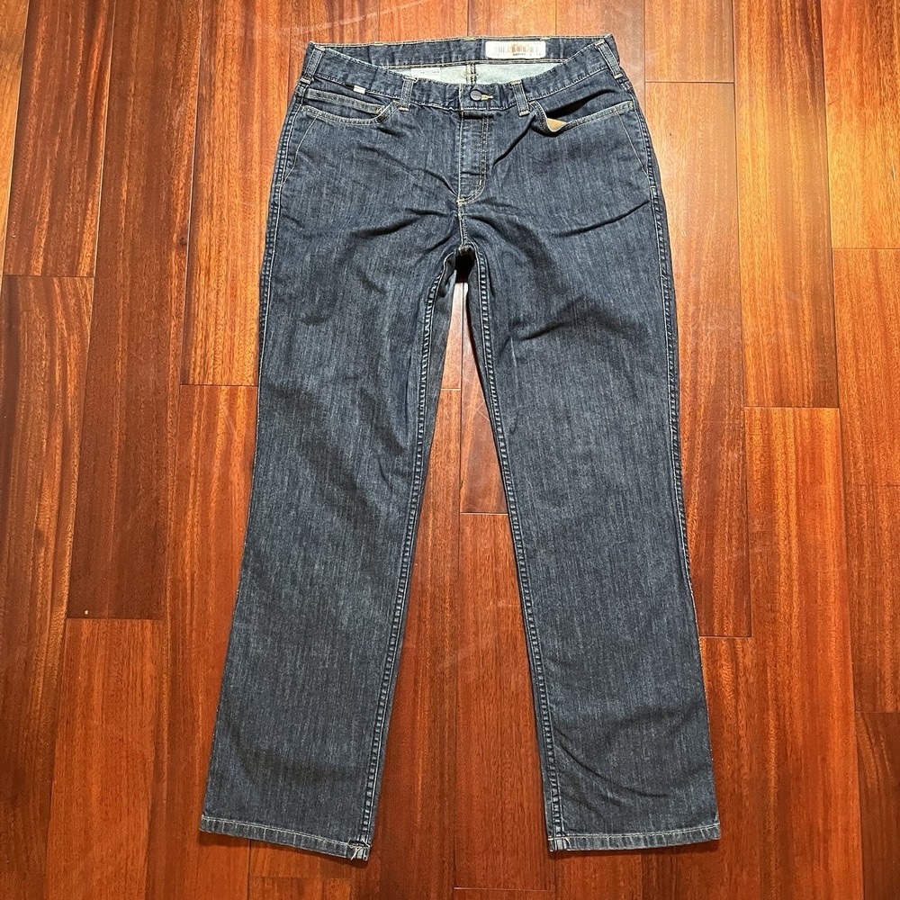 Carhartt FR Jeans Women 14 (35x31) Blue Dark Wash Mechanic Cat 2 NFPA 2113 READ*
